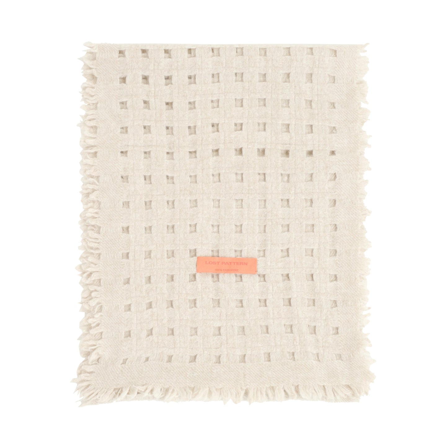 "Pixie" Eyelet Cashmere Scarf - White