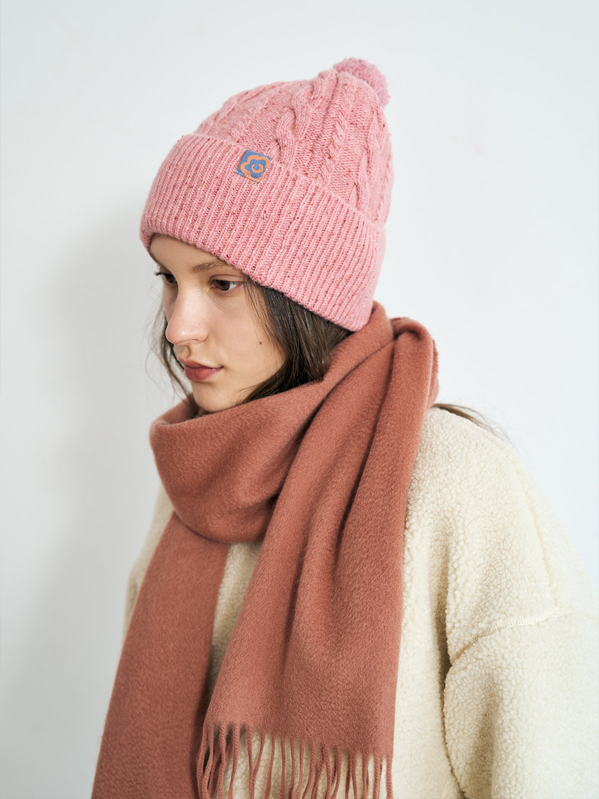 "Lost in Warmth" Classic Cashmere Scarf - Dusty Rose