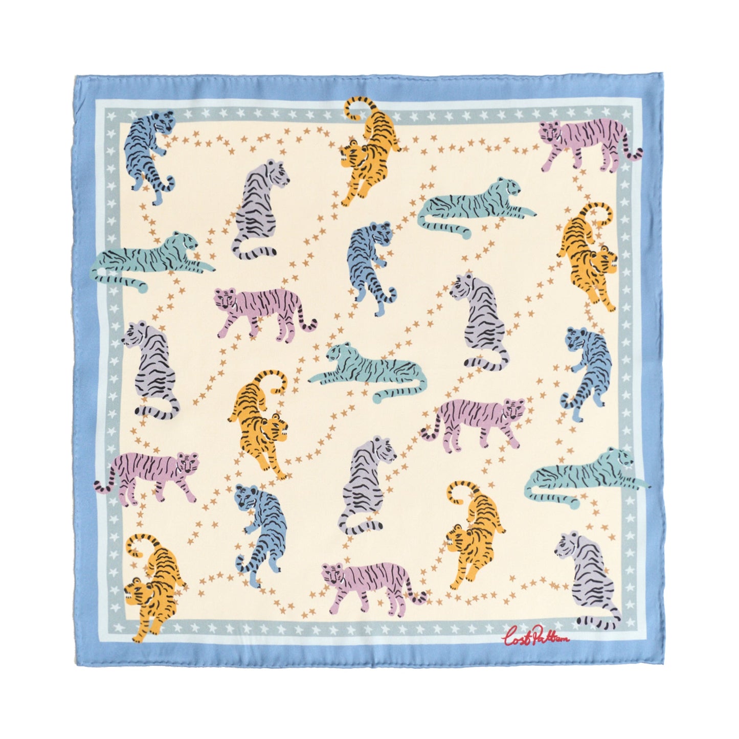 "Neon Tigers" Silk Pocket Square