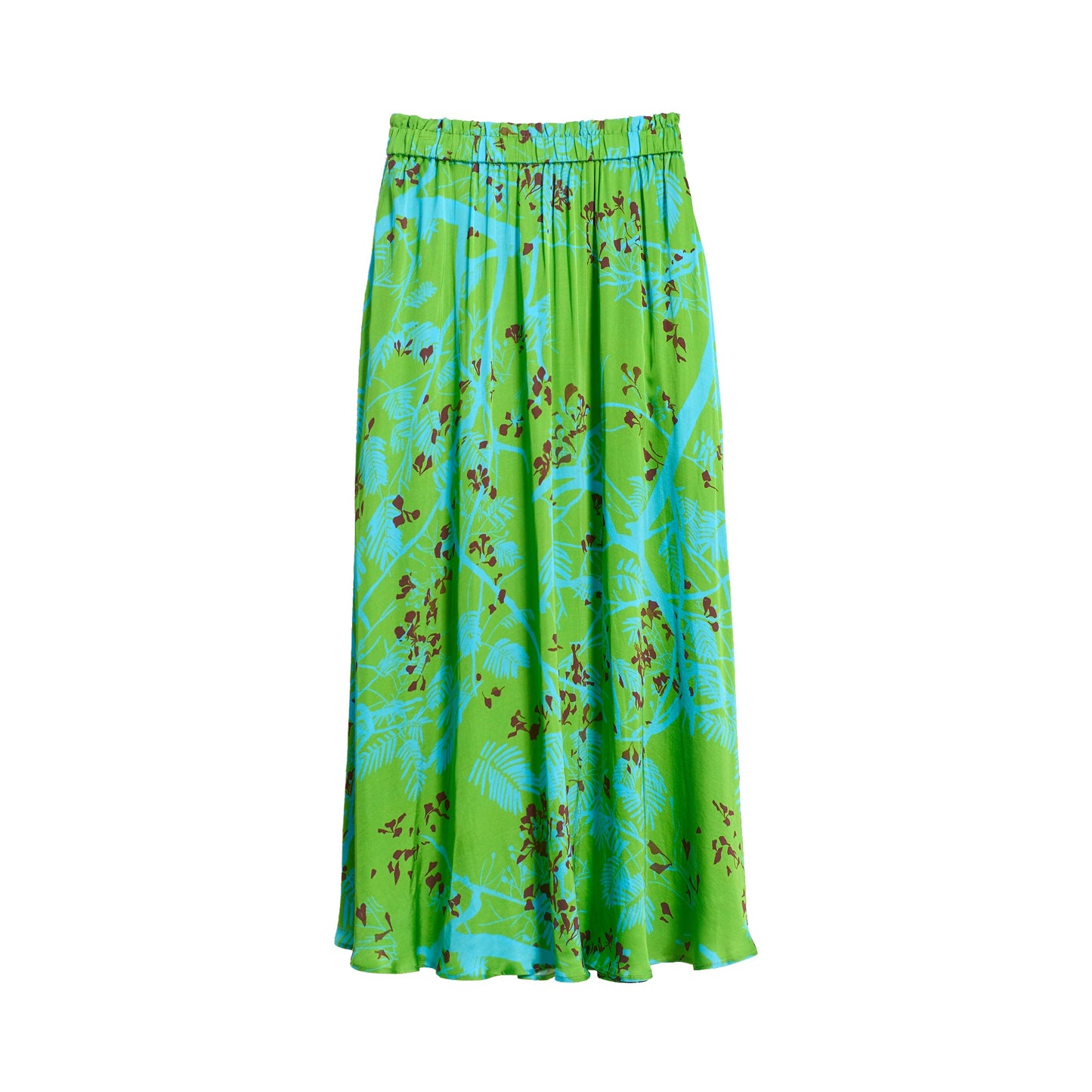 “Coco Dream” Satin Midi Skirt - Green