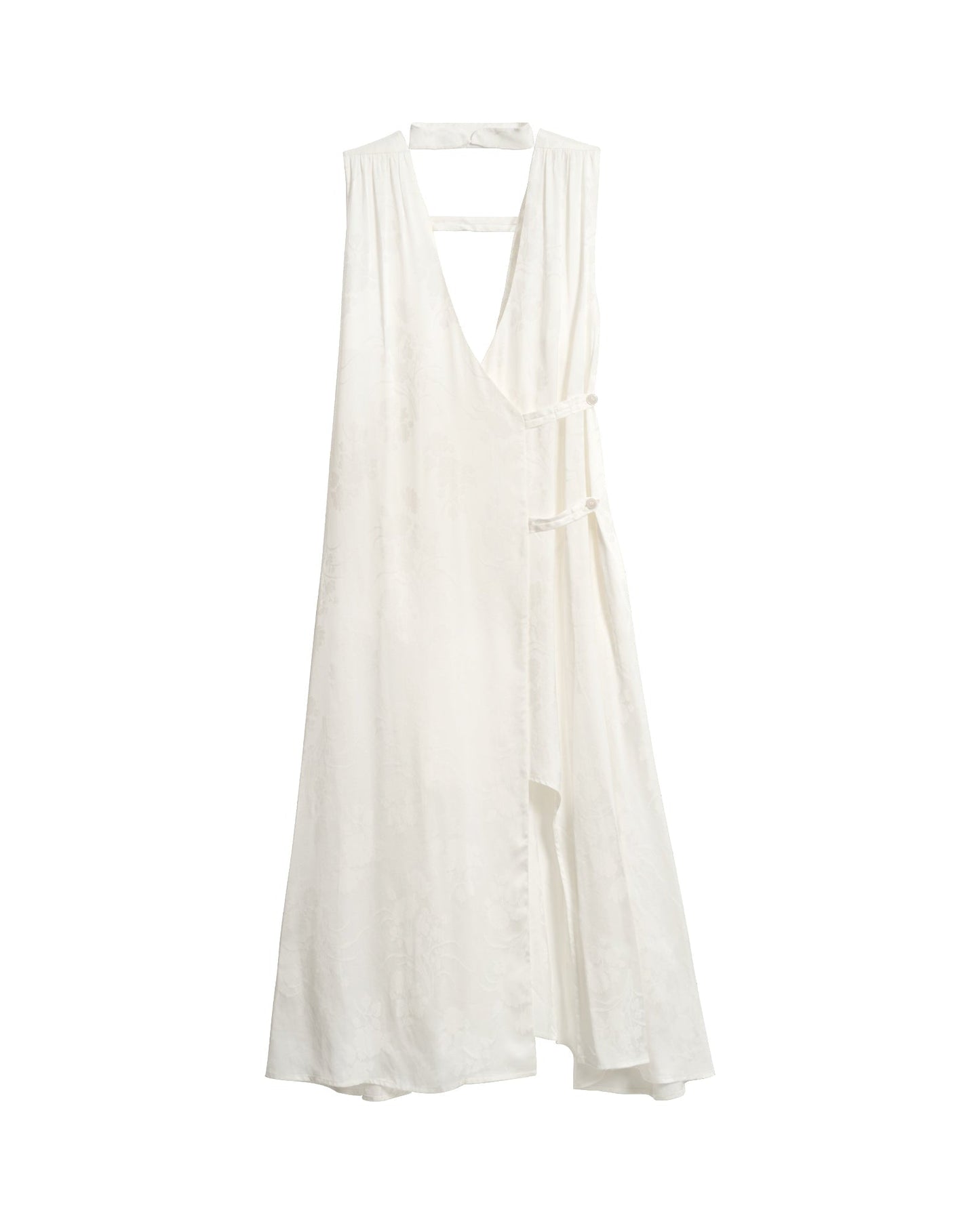 "Beach Blossom" White Maxi Vacation Dress