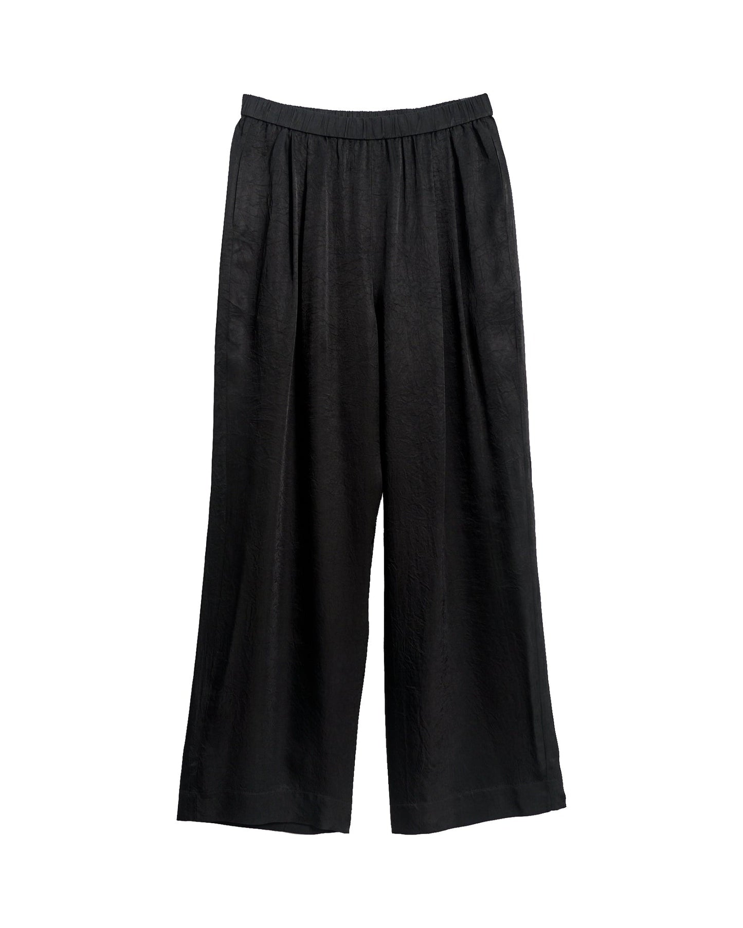 "Beach Blossom" Wide-Leg Pants - Black