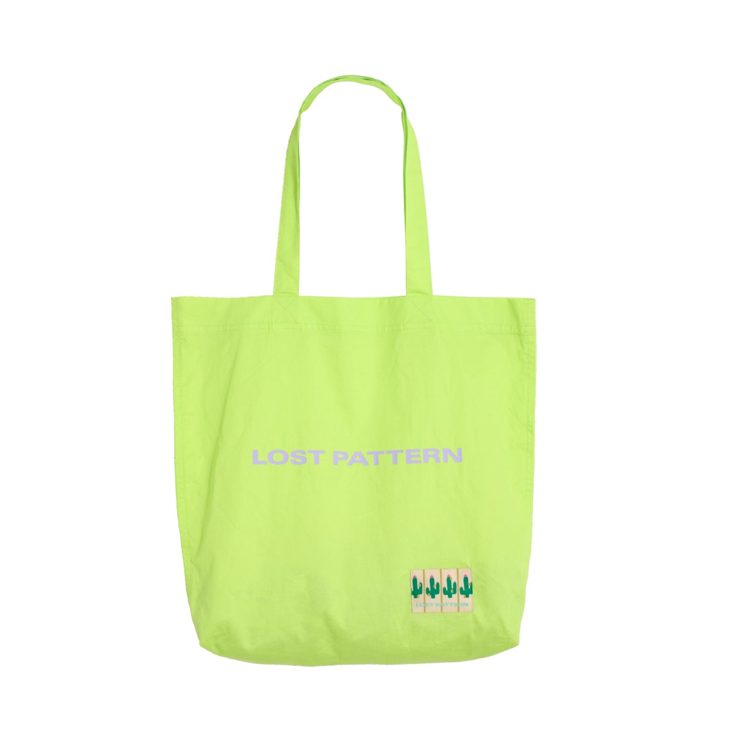 "Cactus" Cotton Tote Bag - Lime Green