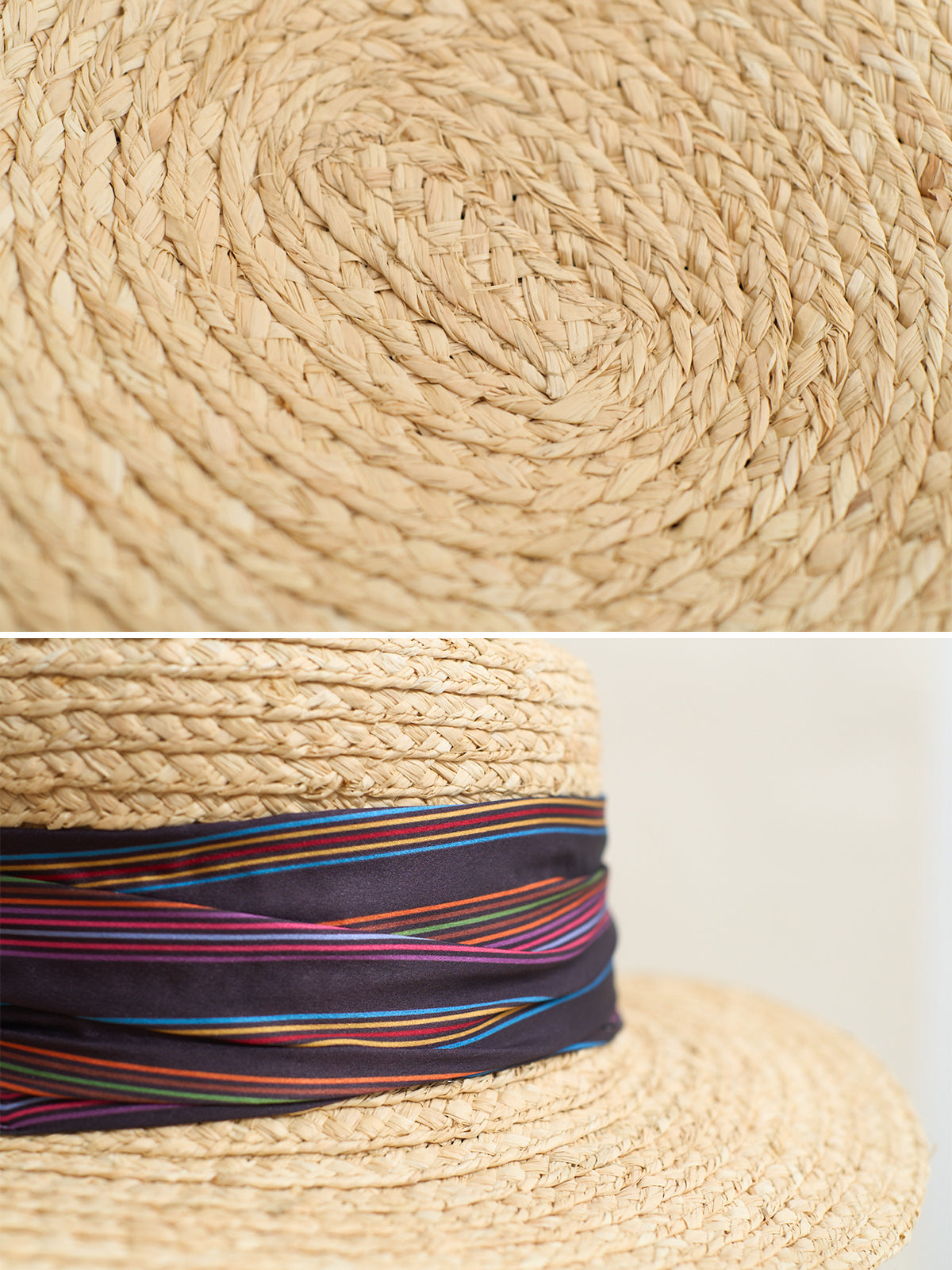 "Frida's Garden" Straw Hat with Ribbon Band - Purple