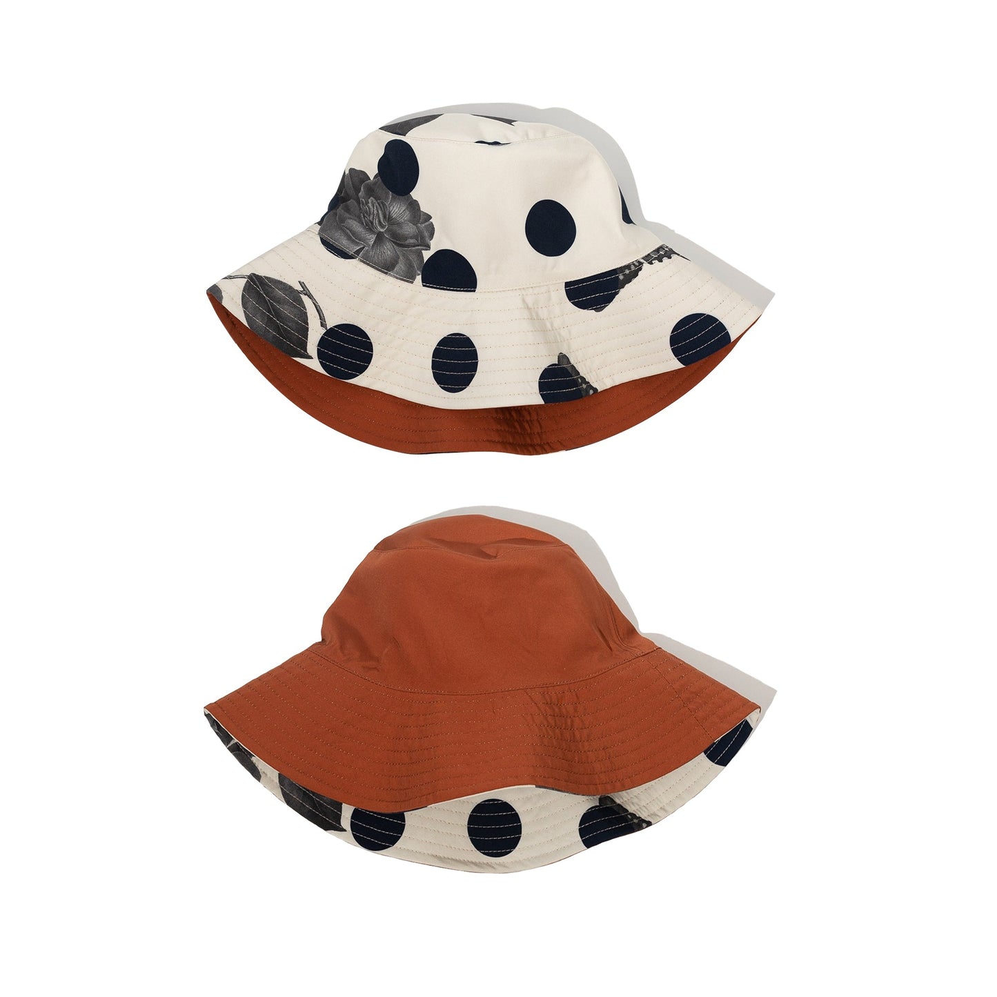 "Noir Floral" Reversible Bucket Hat