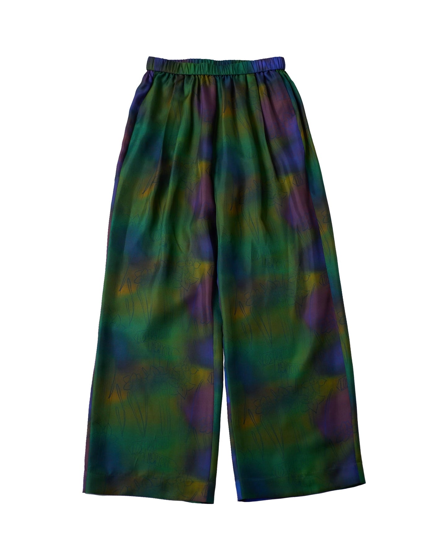 "Brooklyn" Silk Wide Leg Palazzo Pants - Green