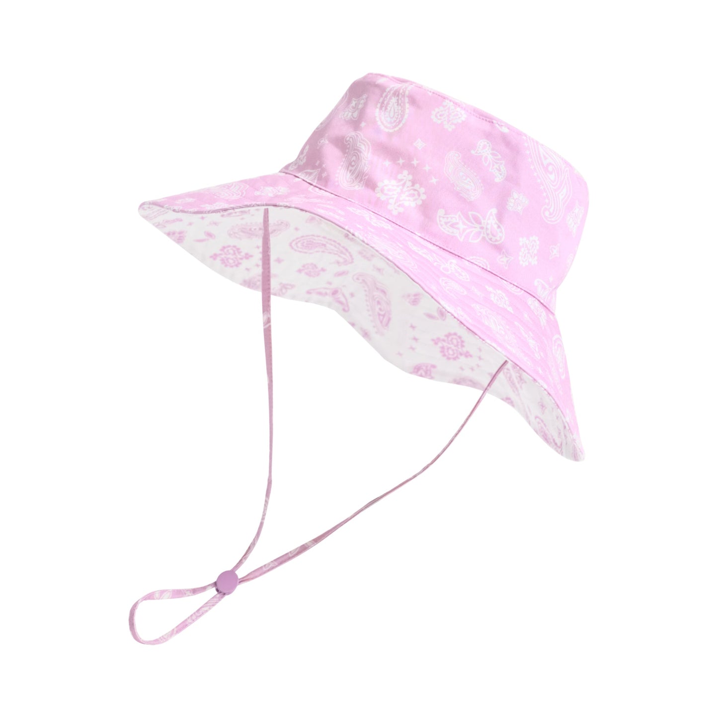 "Paisley" Cotton Reversible Sun Hat - Powder Pink