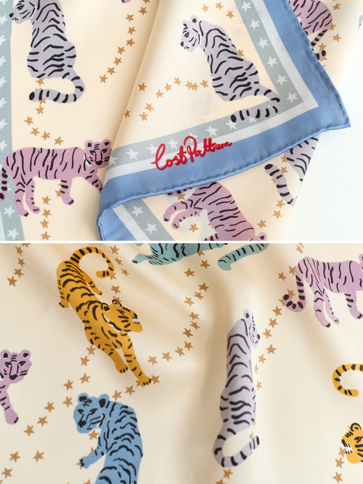 "Neon Tigers" Silk Pocket Square