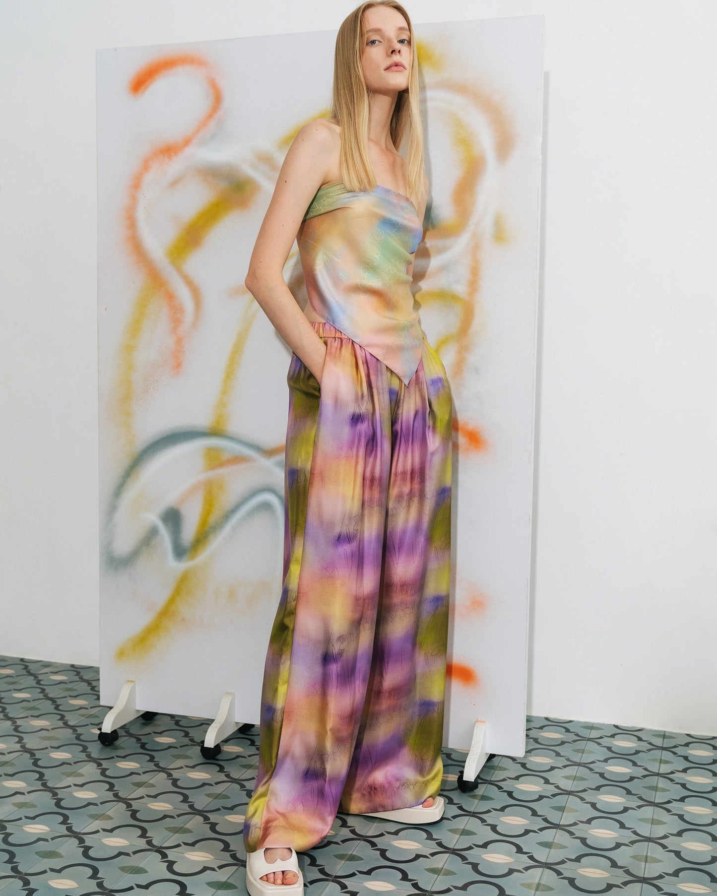 "Brooklyn" Silk Wide Leg Palazzo Pants - Pink