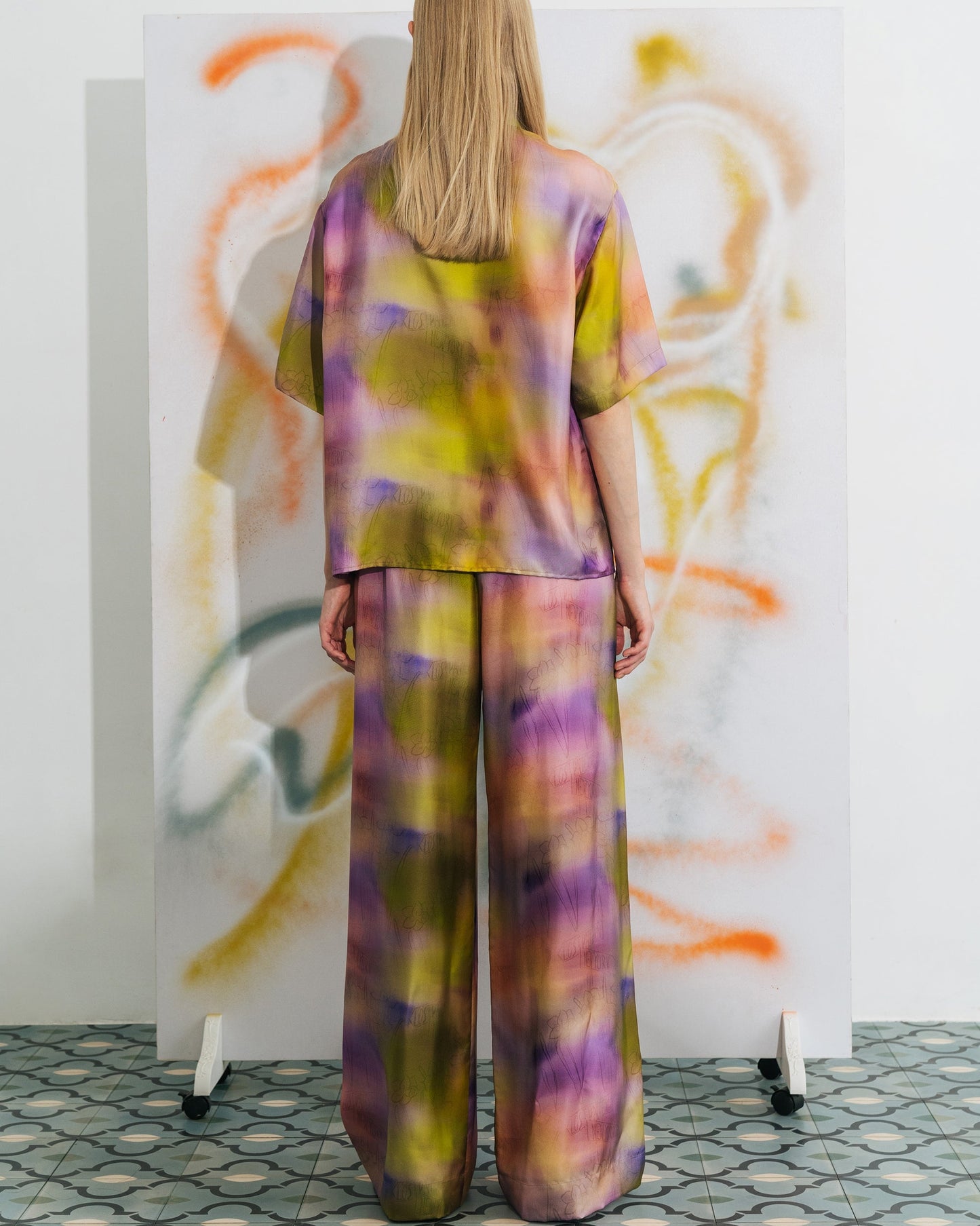 "Brooklyn" Silk Wide Leg Palazzo Pants - Pink