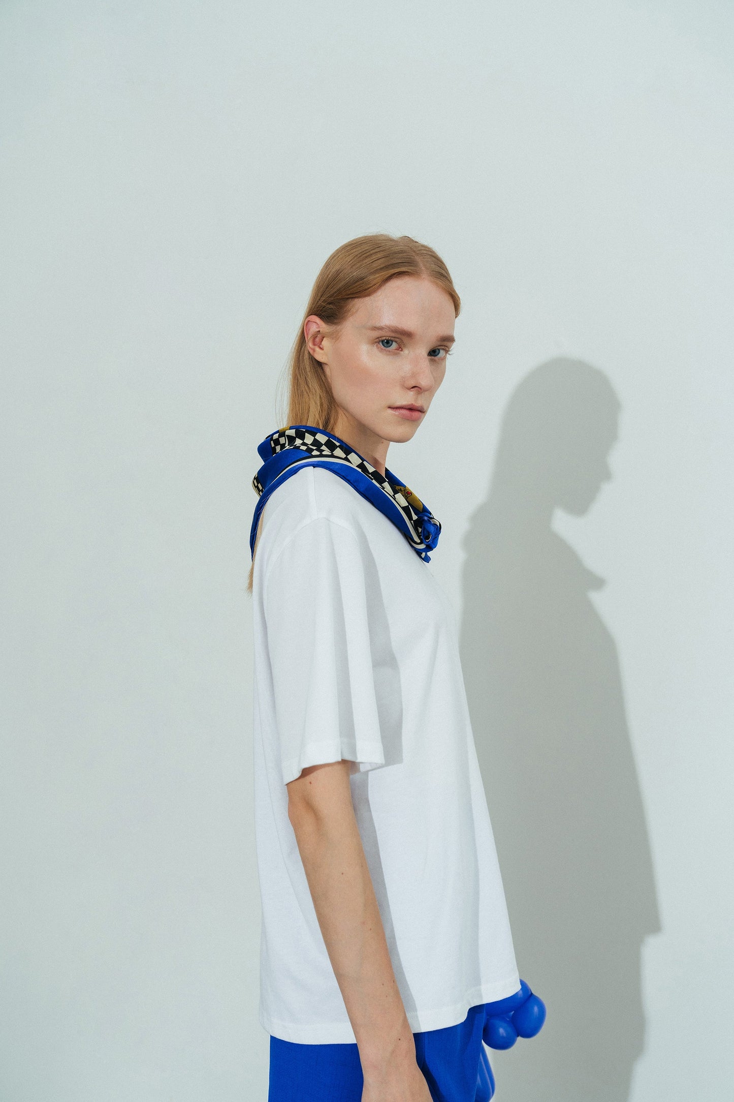 "Journey" Silk Scarf by SHANTALL LACAYO - Electric Blue