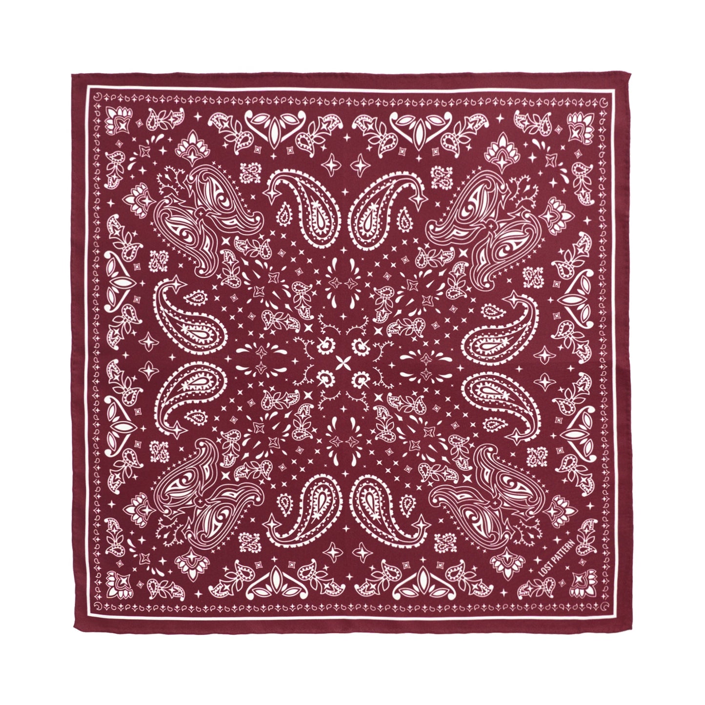 “Paisley" Silk Bandana Scarf - Rodeo Red