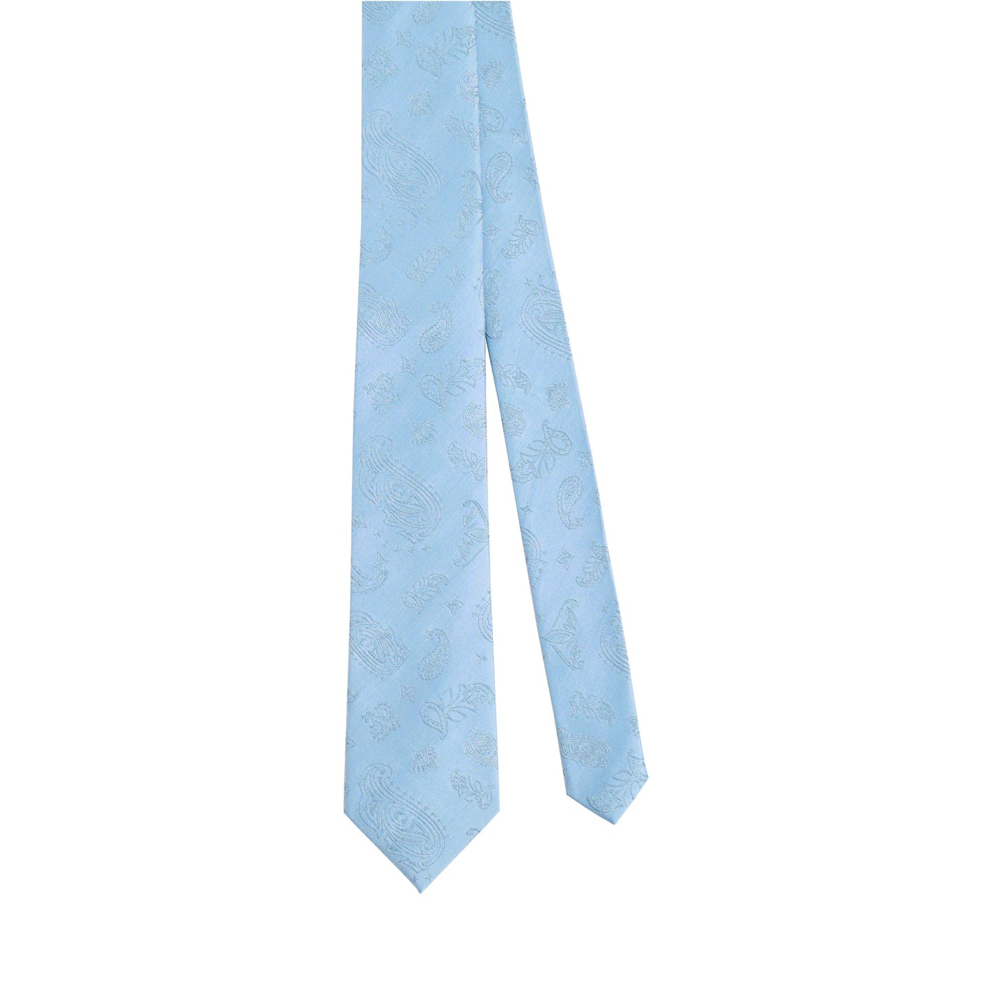 “Paisley" Silk Jacquard Tie - Sky Blue