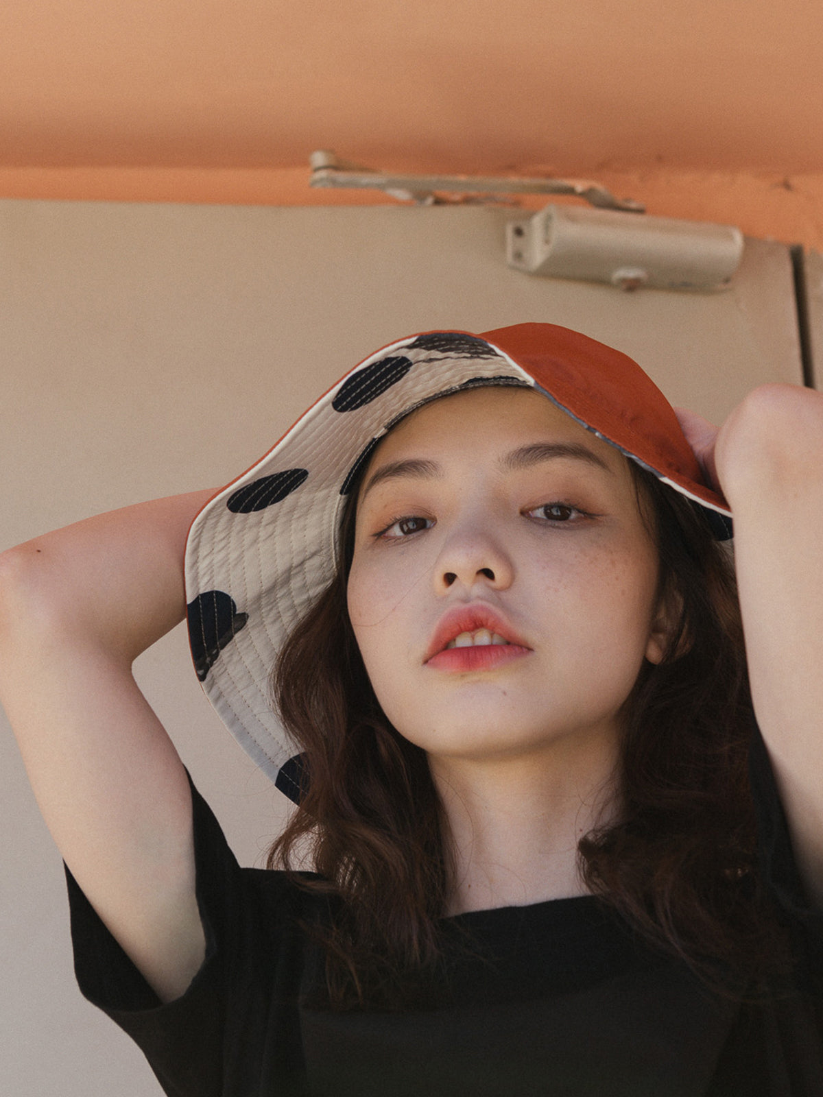 "Noir Floral" Reversible Bucket Hat