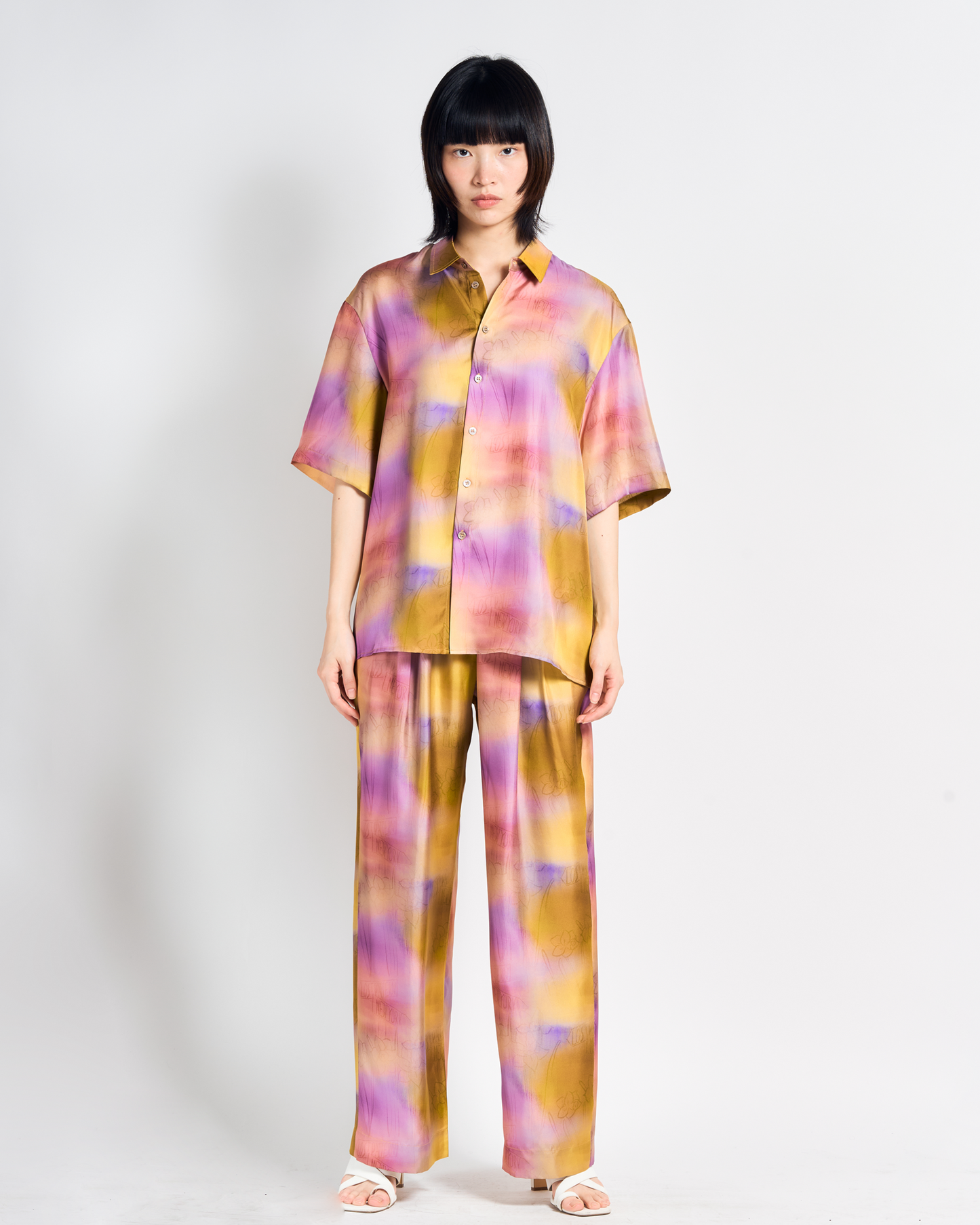 "Brooklyn" Silk Wide Leg Palazzo Pants - Pink