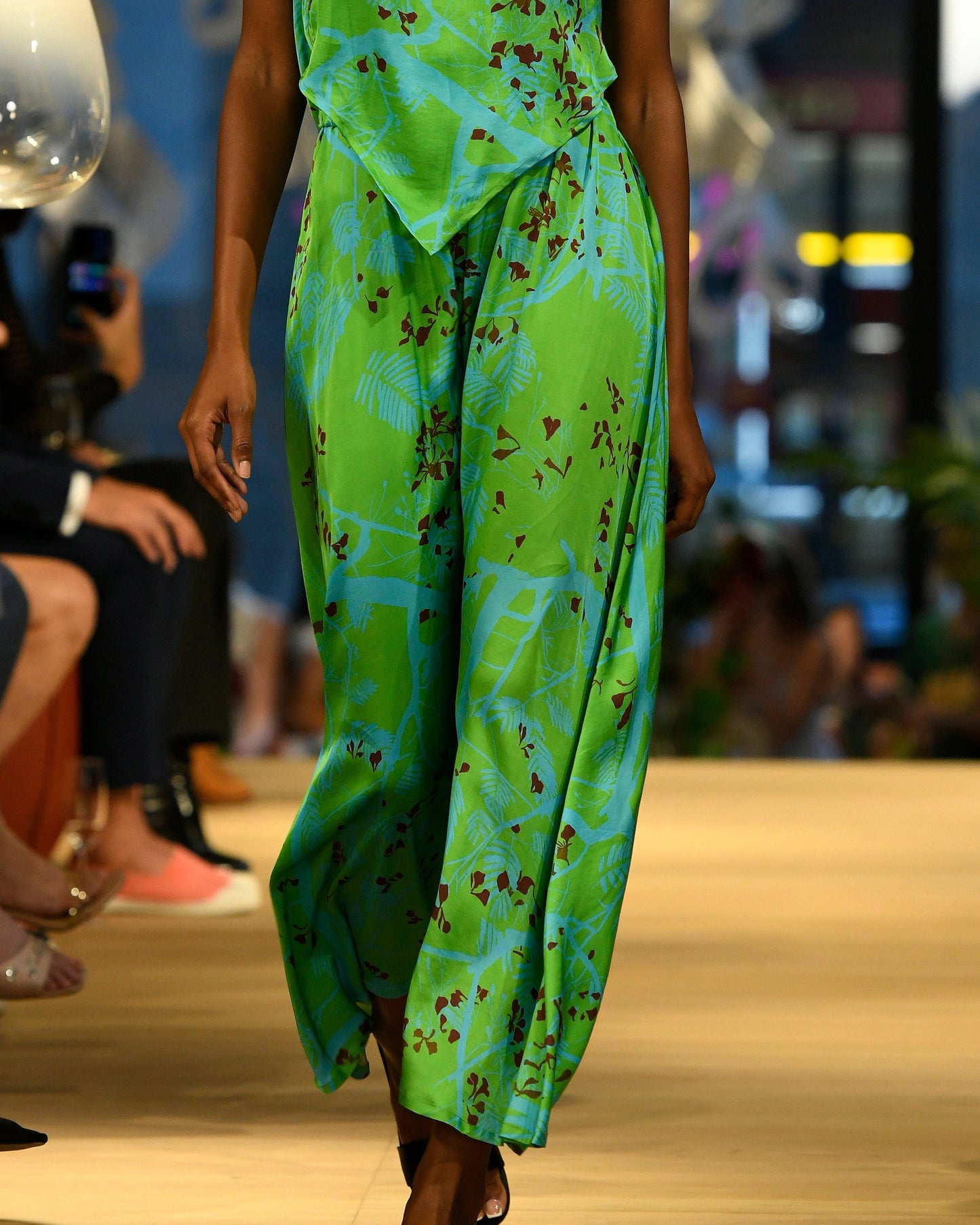 “Coco Dream” Satin Midi Skirt - Green