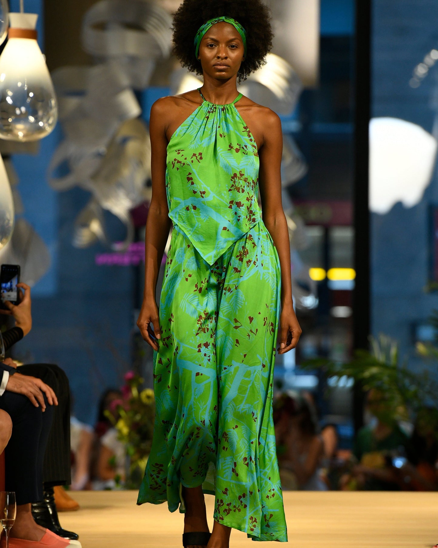 “Coco Dream” Satin Midi Skirt - Green