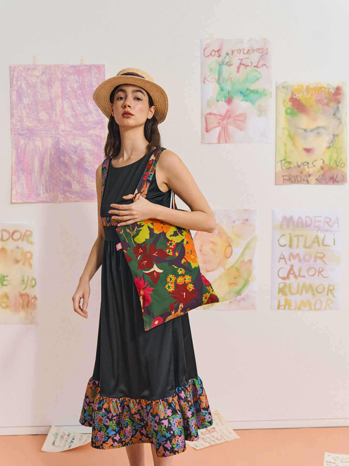 FRIDA x LOST PATTERN "Frida's Garden" Tote Bag - Purple