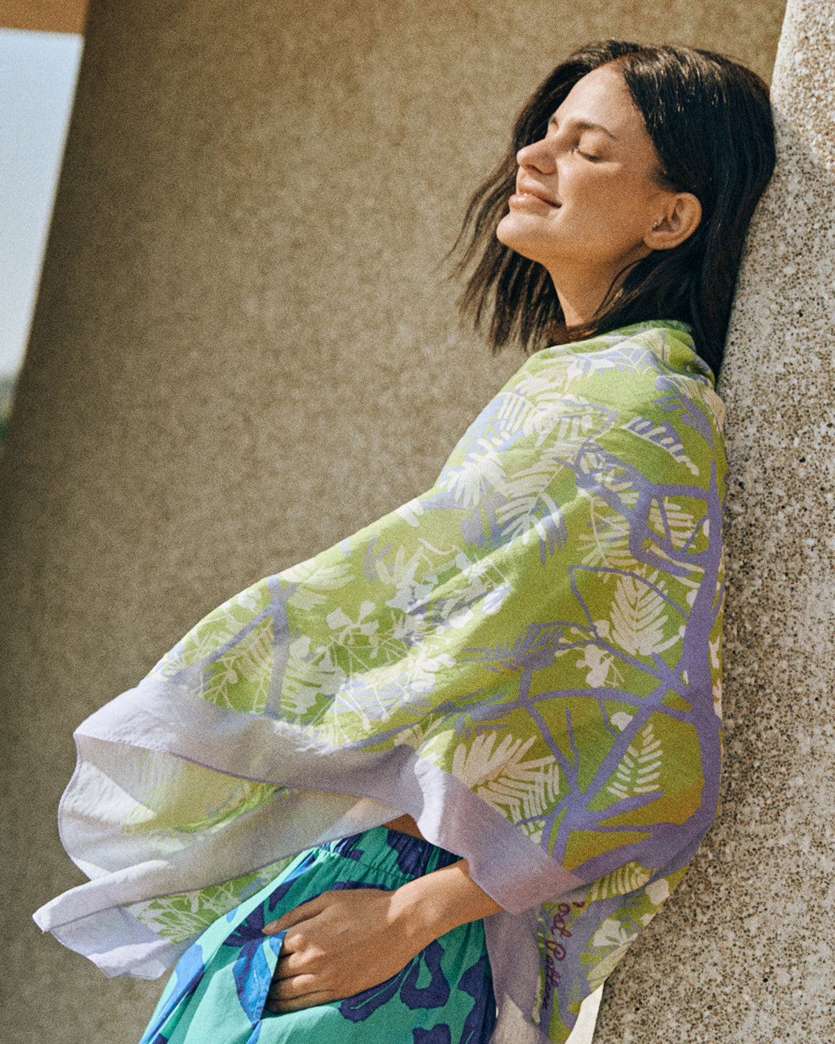 "Coco Dream" Beach Sarong Wrap - Purple & Green