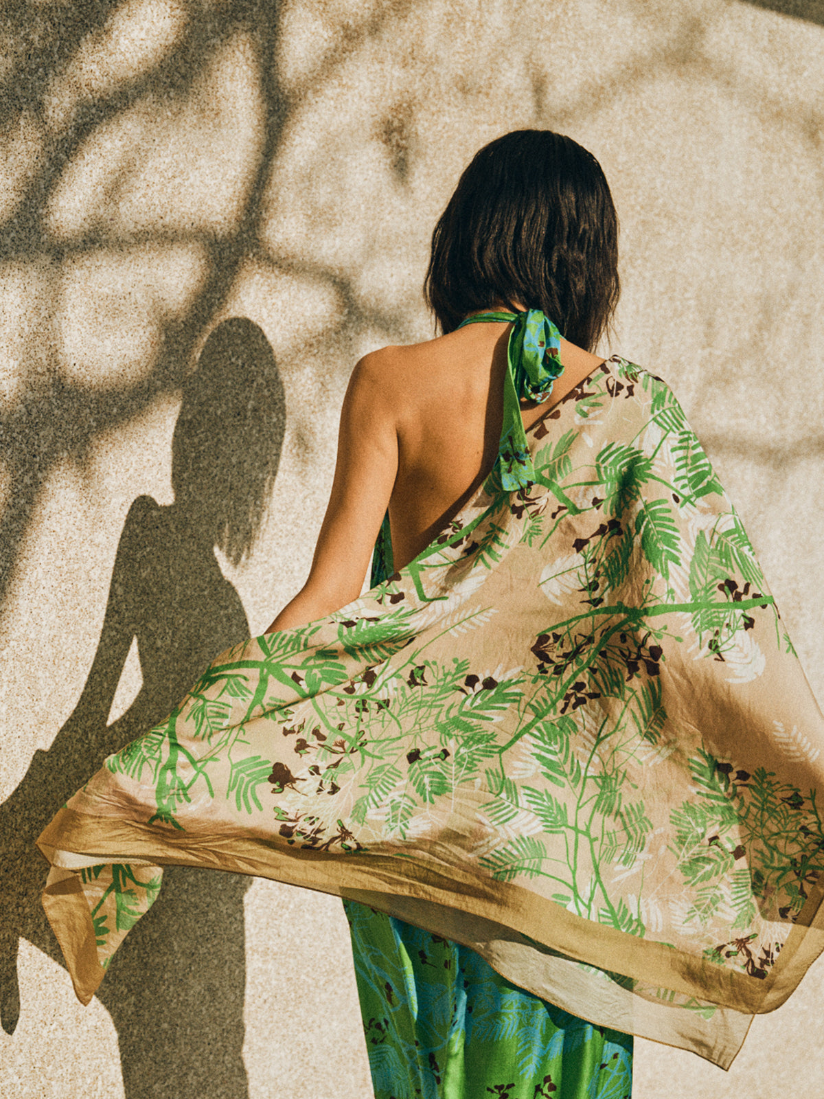 "Coco Dream" Beach Sarong Wrap - Khaki & Green