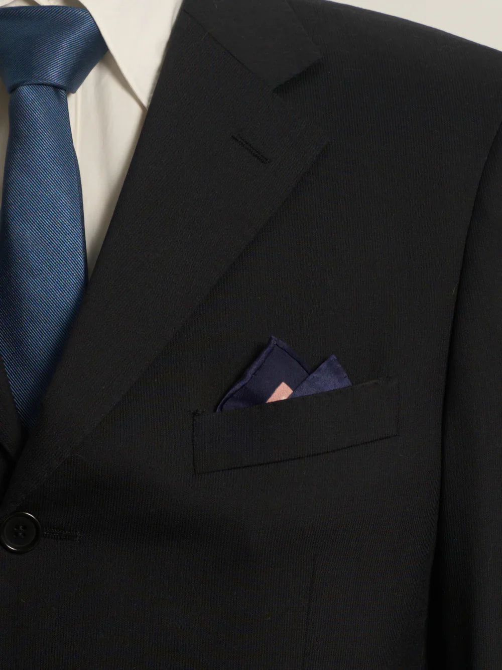 "Checkerboard" Silk Pocket Square & Silk Bandana Scarf Set - Blue