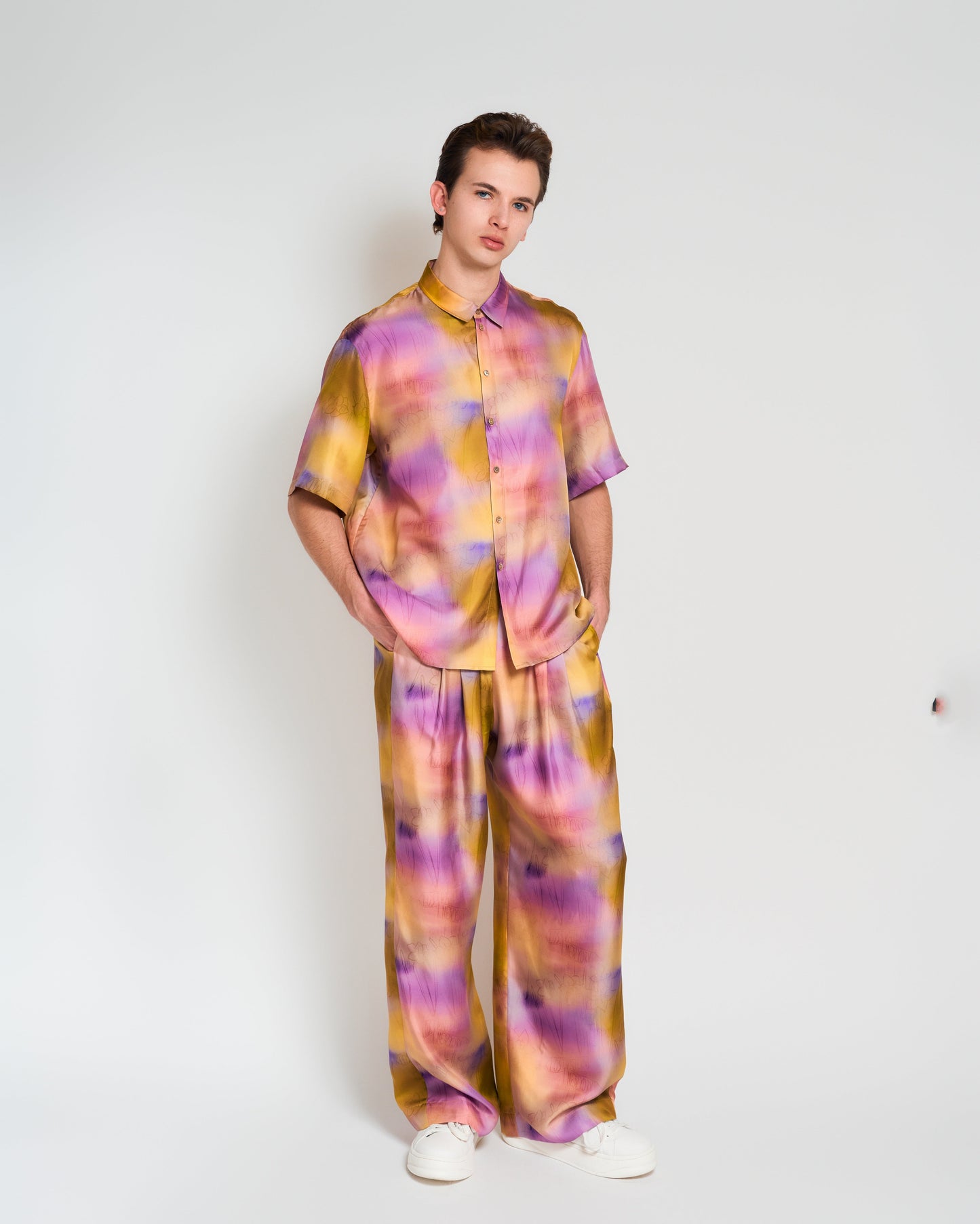 "Brooklyn" Silk Wide Leg Palazzo Pants - Pink