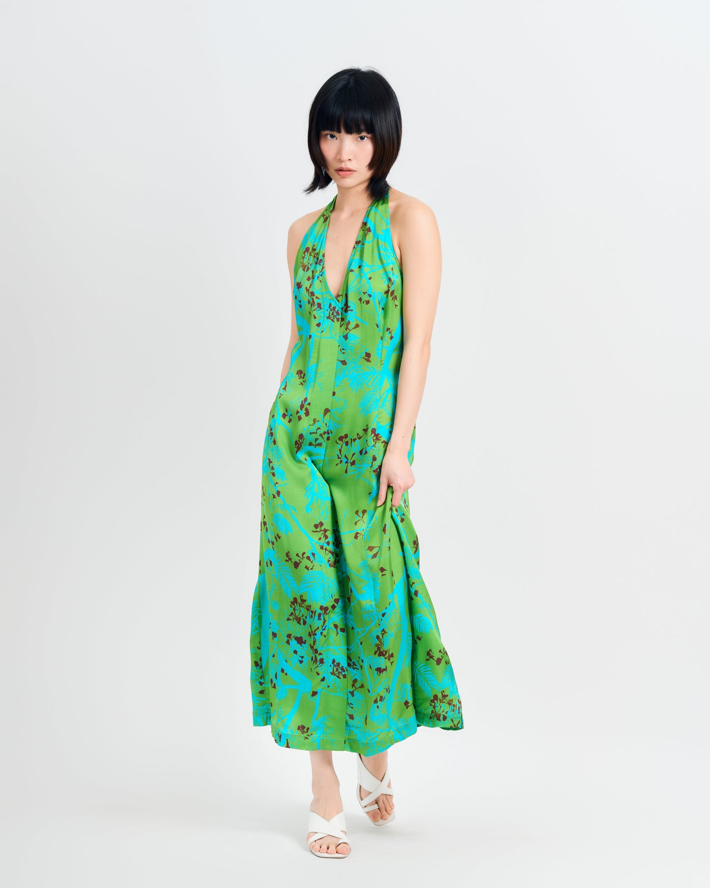 “Coco Dream” Halter Midi Dress - Green