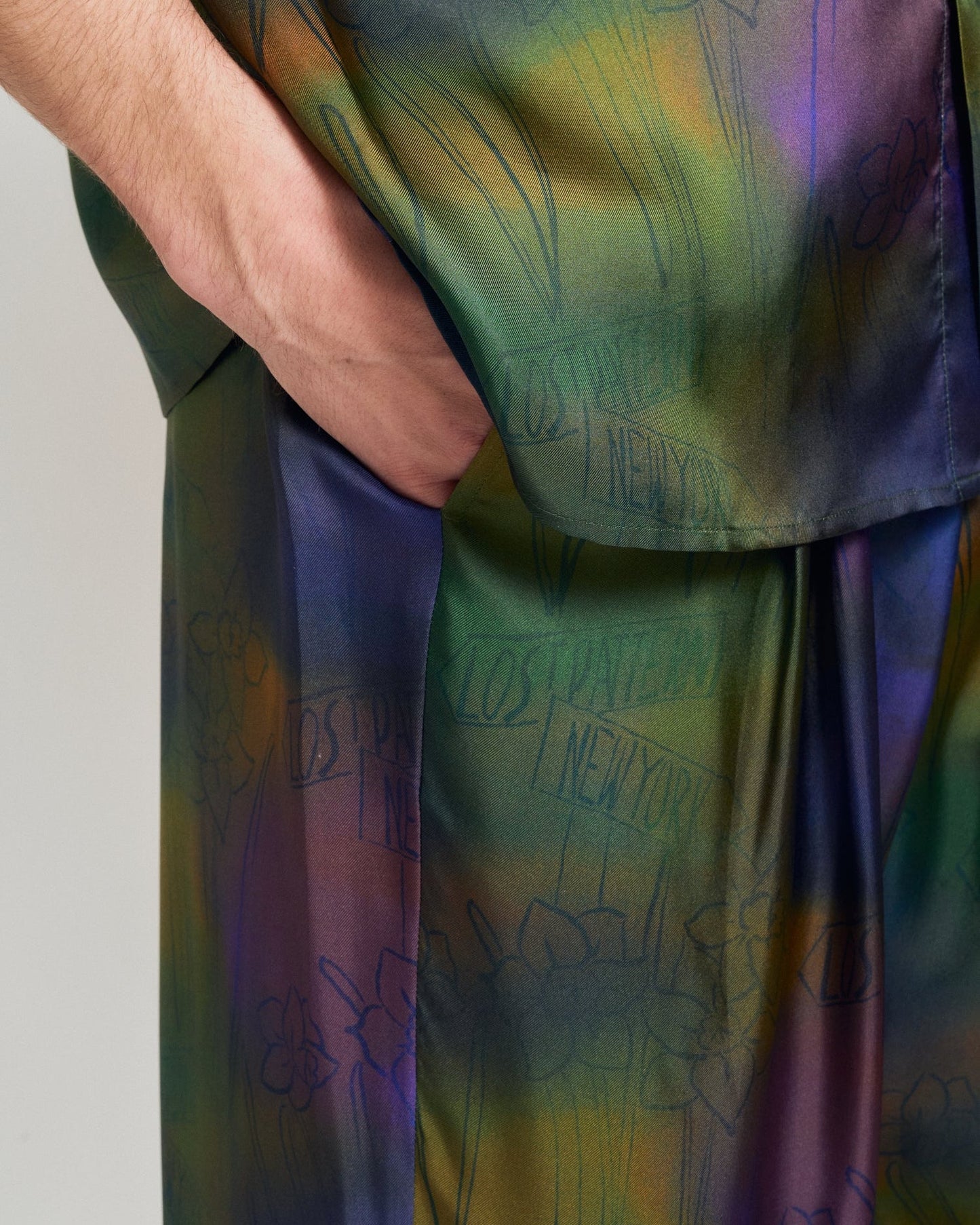 "Brooklyn" Silk Wide Leg Palazzo Pants - Green
