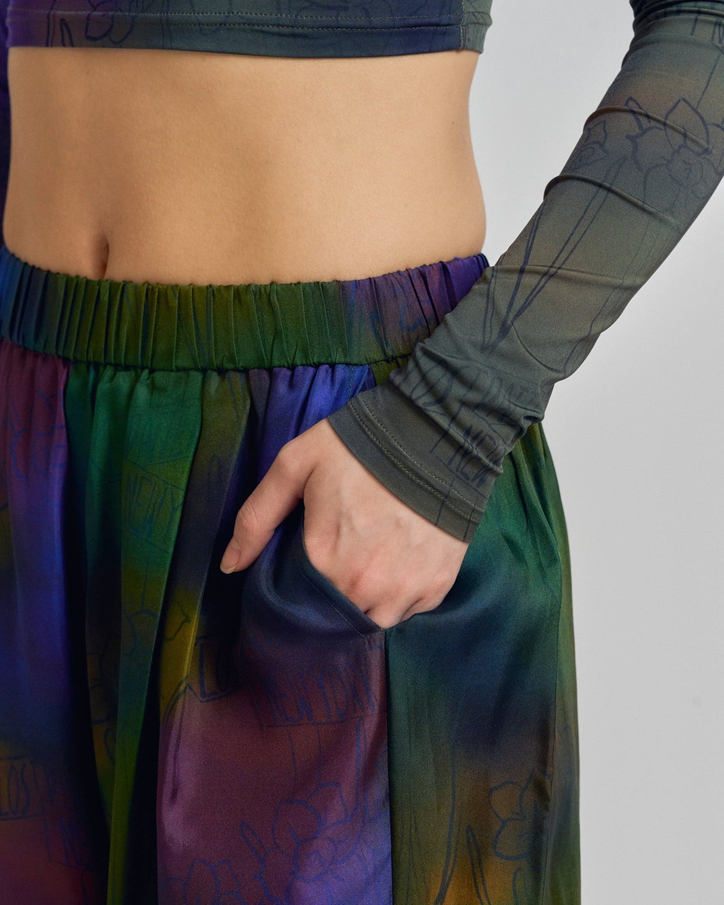 "Brooklyn" Silk Wide Leg Palazzo Pants - Green