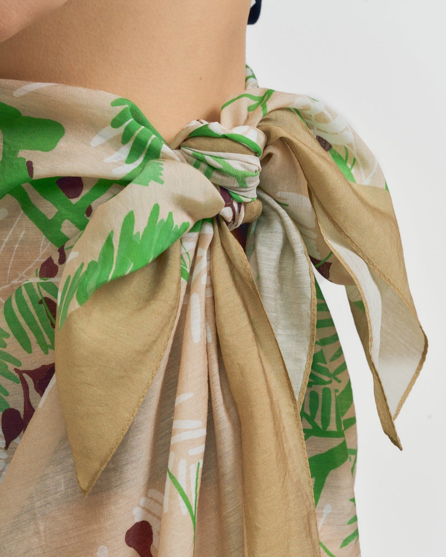 "Coco Dream" Beach Sarong Wrap - Khaki & Green