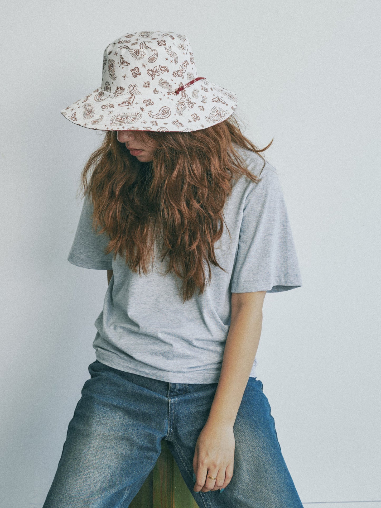 "Paisley" Cotton Reversible Sun Hat - Rodeo Red