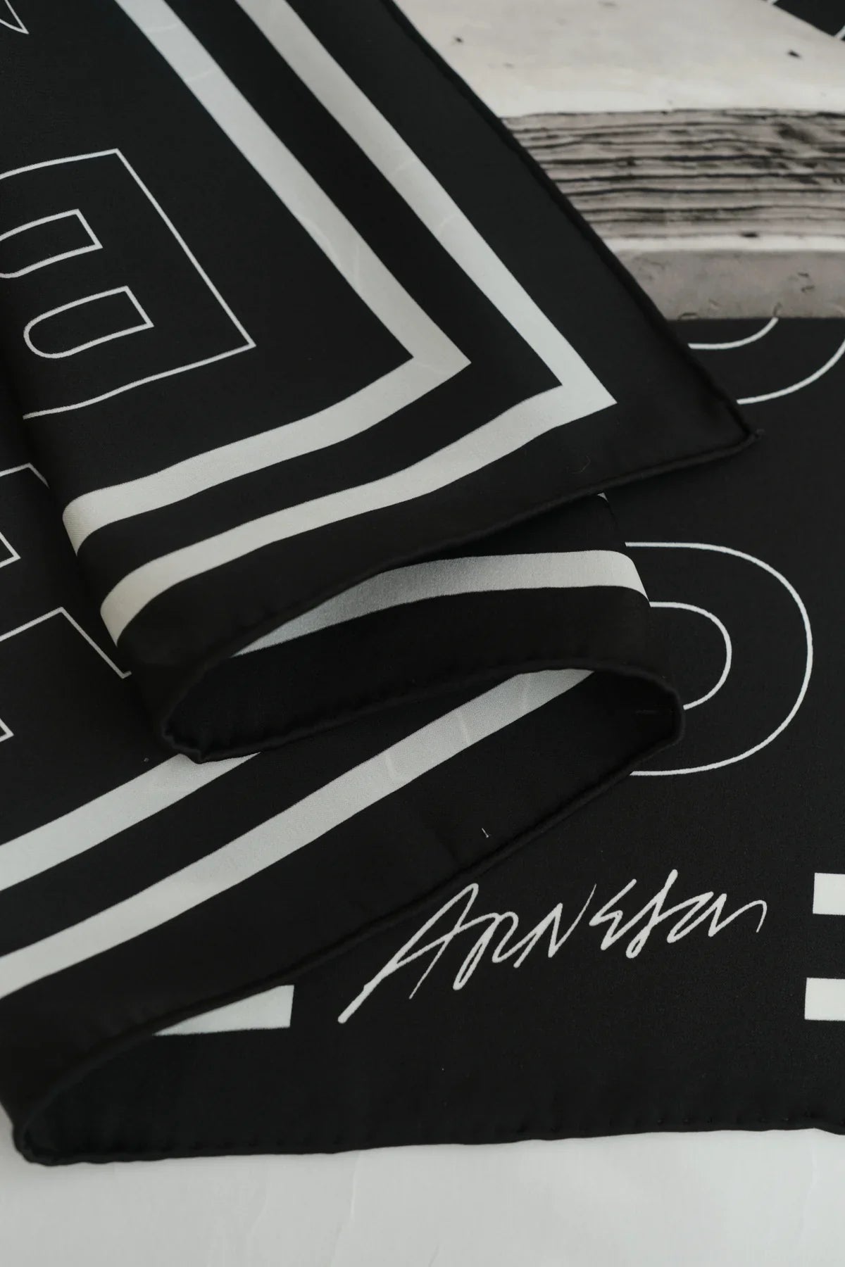 Black Bundle: Black “Bookhead" Bucket Hat & Silk Scarf