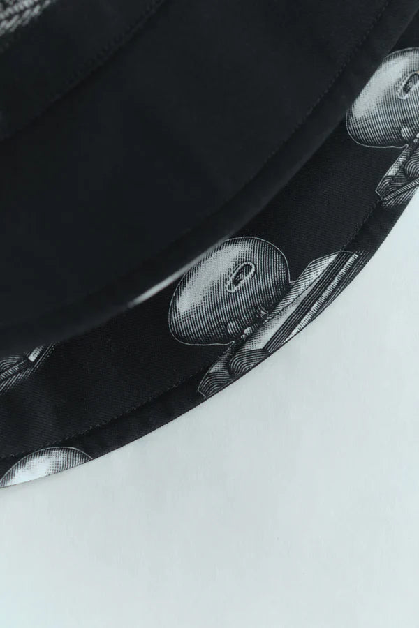Black Bundle: Black “Bookhead" Bucket Hat & Silk Scarf