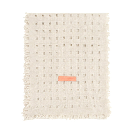 "Pixie" Eyelet Cashmere Scarf - White