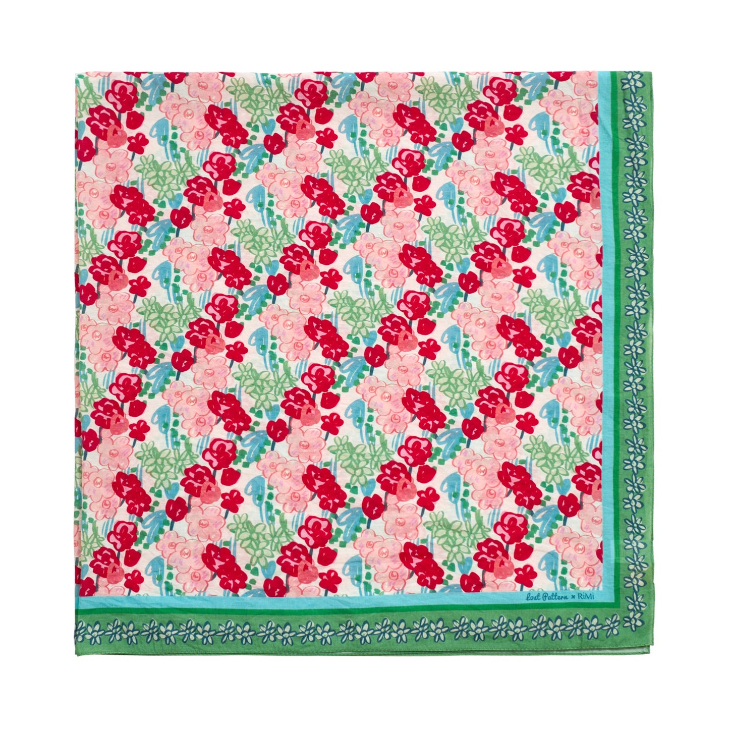 "Le Jardin" Beach Sarong Wrap - Rouge Blossom