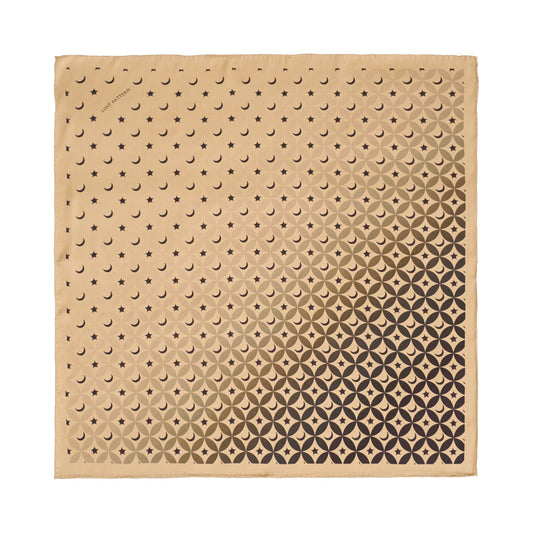 "Moonlit Stars" Silk Bandana Scarf - Gold
