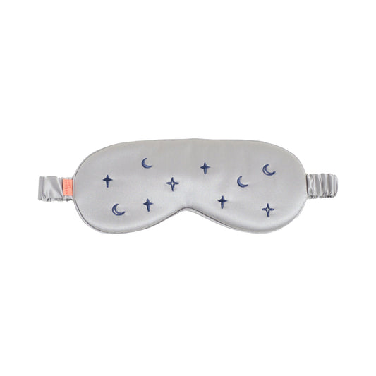 "Moonlit Stars" Silk Sleep Eye Mask - Silver