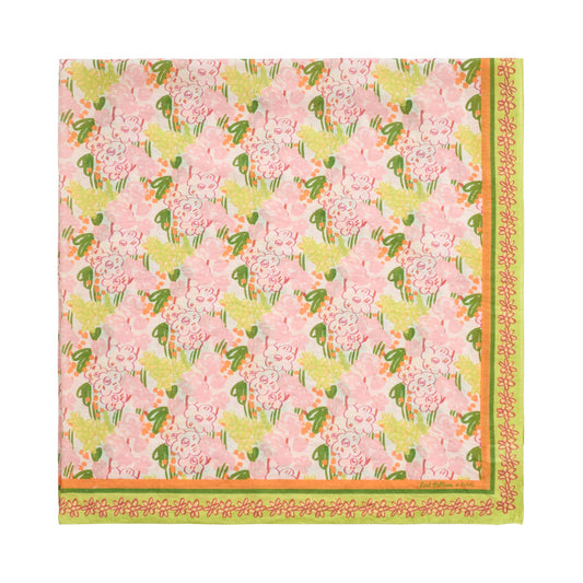 "Le Jardin" Beach Sarong Wrap - Pastel Blush