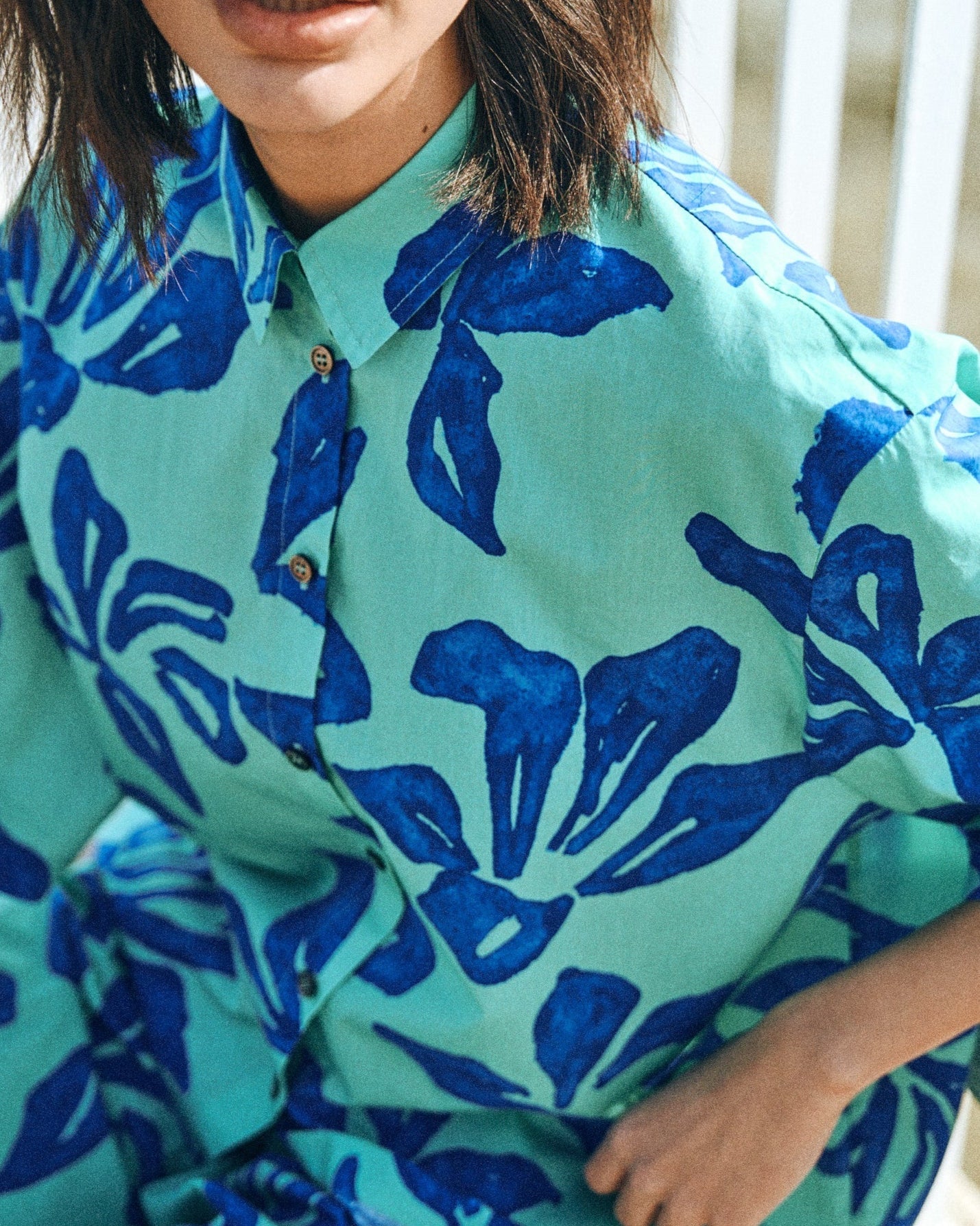 “Tropical Bliss” Oversized Hawaii Shirt - Ocean Blue