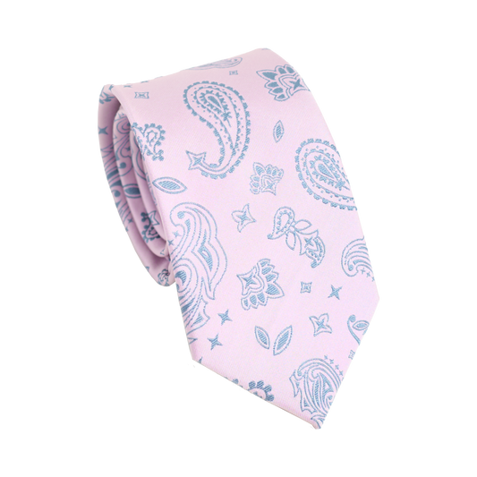 “Paisley" Silk Jacquard Tie - Pink