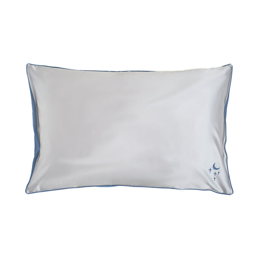 "Moonlit Stars" Silk Pillowcase - Silver