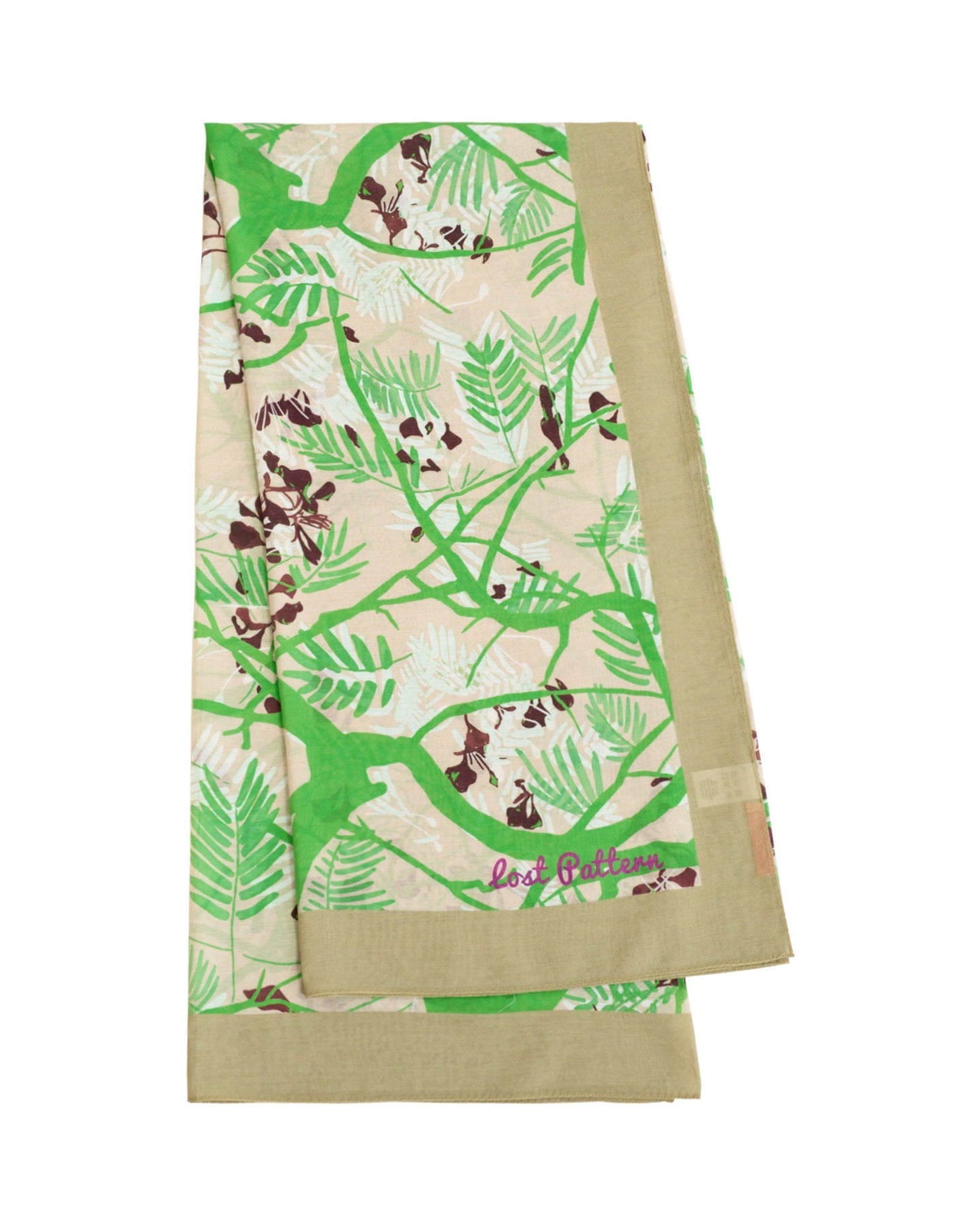 "Coco Dream" Beach Sarong Wrap  - Khaki & Green