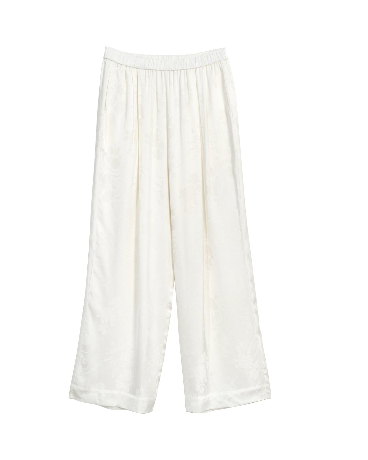 "Beach Blossom" Wide-Leg Pants - White