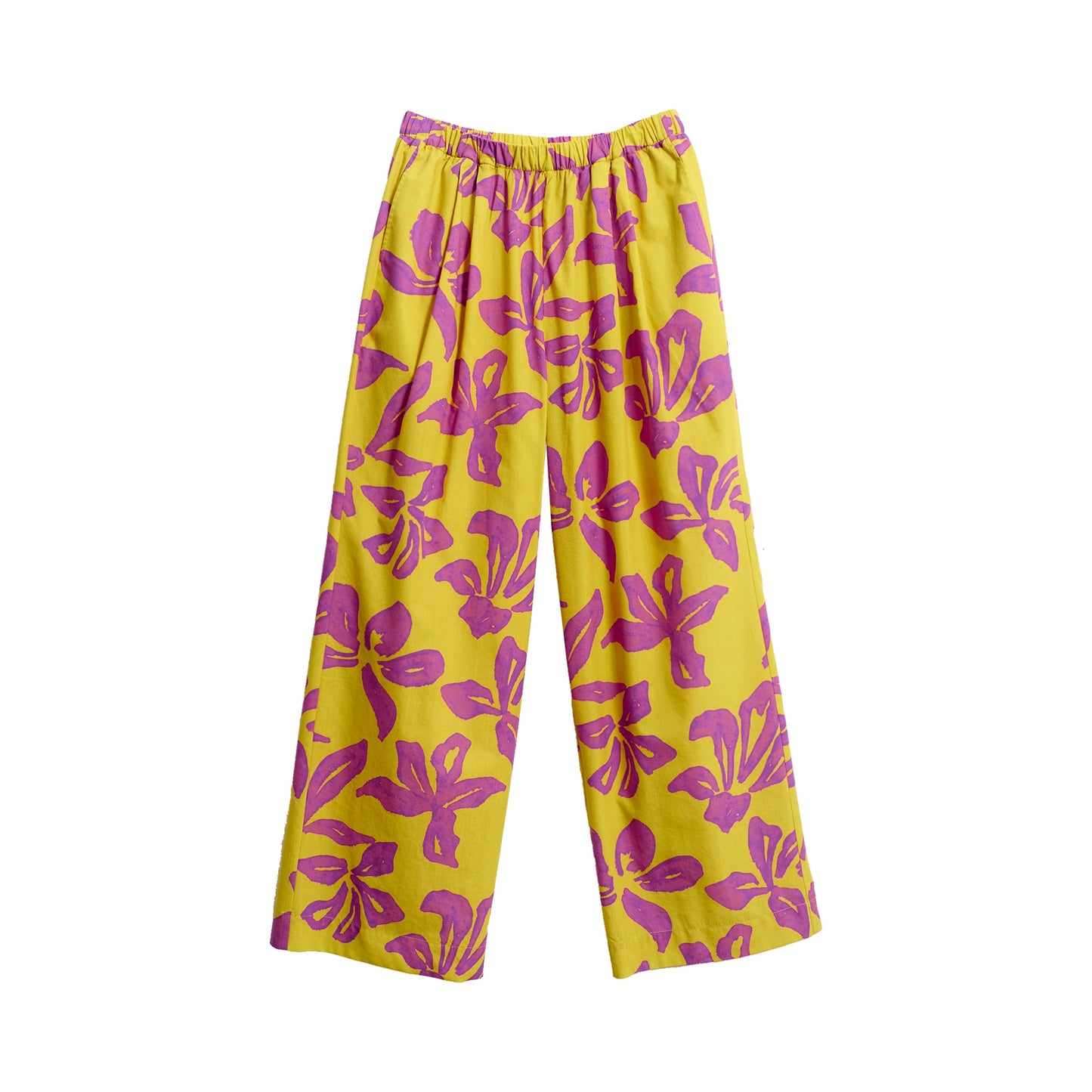 “Tropical Bliss” Wide-Leg Palazzo Pants - Golden Hour