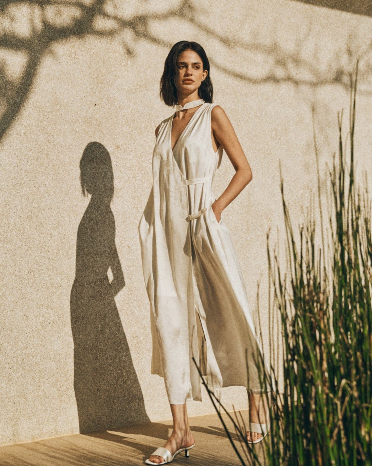 "Beach Blossom" White Maxi Vacation Dress