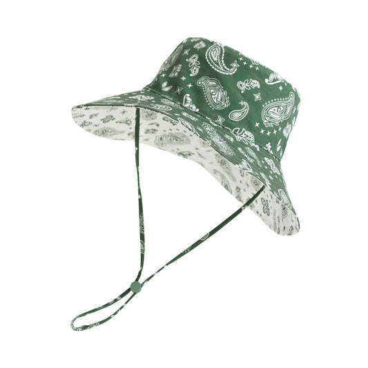 "Paisley" Cotton Reversible Sun Hat - Sagebrush Green