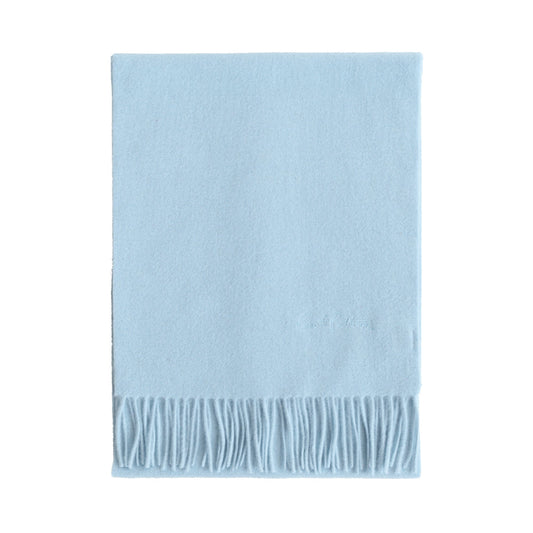 "Lost in Warmth" Classic Cashmere Scarf - Light Blue