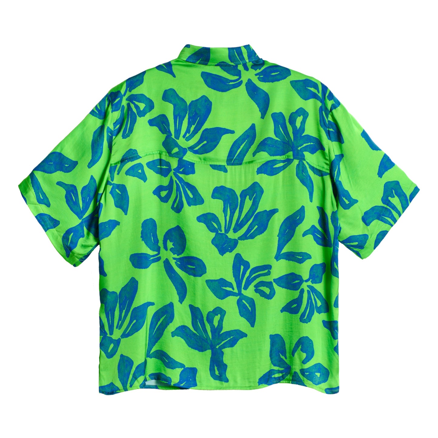 "Tropical Bliss" Patchwork Oversized Hawaii Shirt - Green