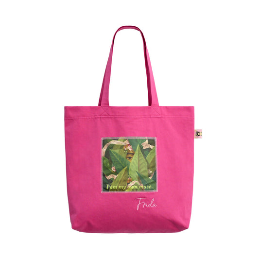 "I Am My Own Muse by Frida" Cotton Tote Bag - Viva Magenta