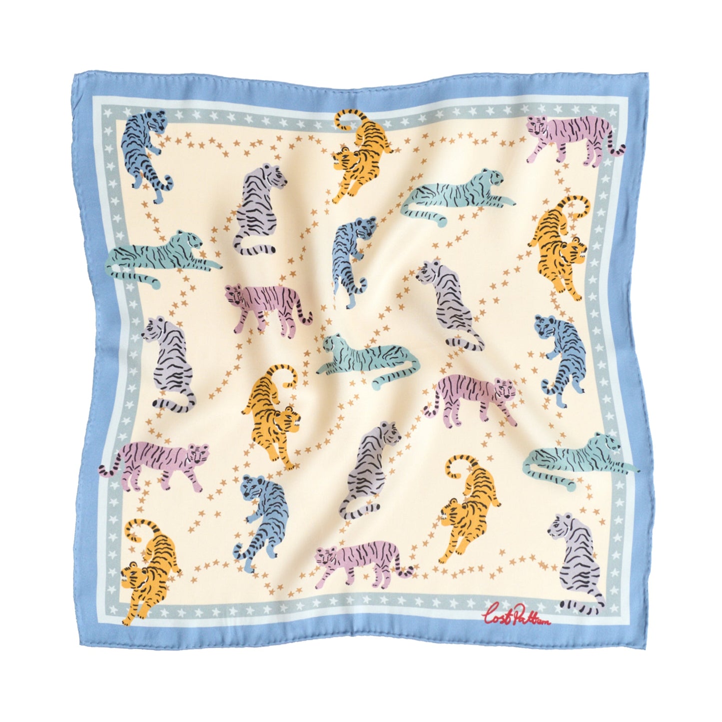 "Neon Tigers" Silk Pocket Square